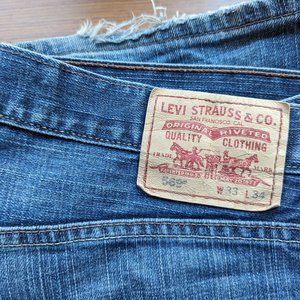 Levis 569 Jeans Mens 33x34 Blue Denim Straight Leg Loose Fit